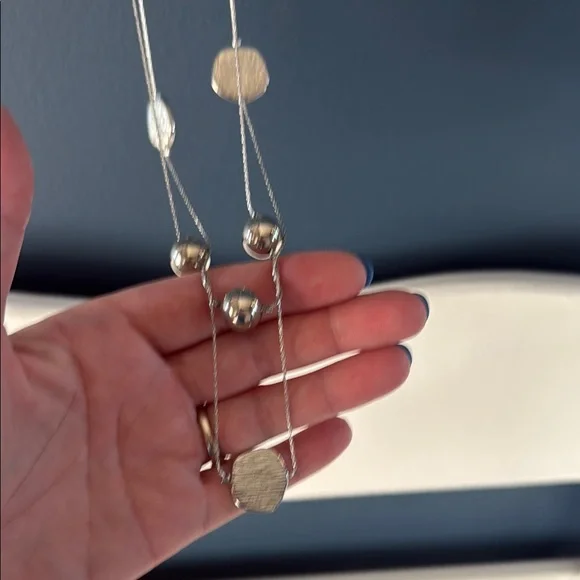 Silver Geometric Necklace - Picture 2 of 3